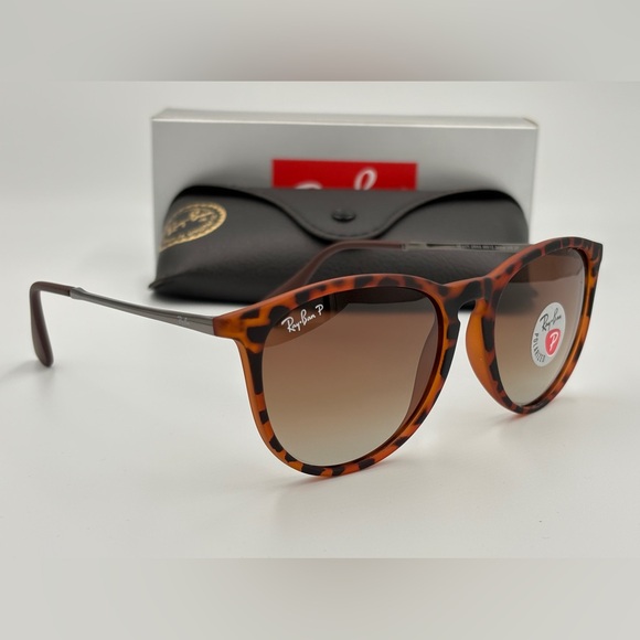 Ray Ban Erika Havana Tortoise RB4171 865/13 54mm Polarized Sunglasses New 30 - Picture 2 of 11